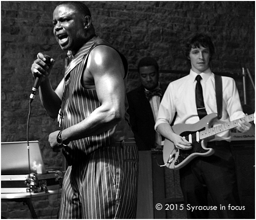 Gregory Collins, channels the Godfather of Soul at Funk & Waffles