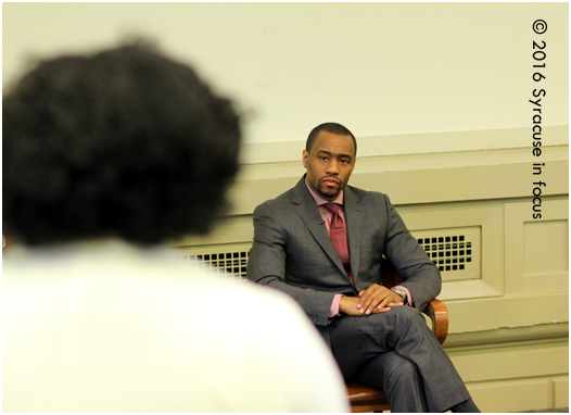 Professor, activist, public intellectual and TV-personality Marc Lamont Hill spent some time talking with students in a question- answer session before his speech for the Dr. Martin Luther King, Jr. Celebration on campus on Sunday.