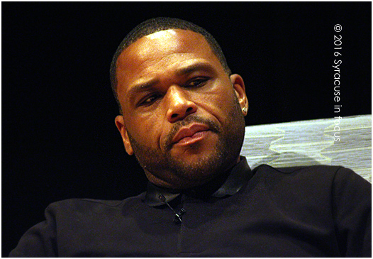 Actor/producer Anthony Anderson came to Syracuse University last and talked about his journey from Compton to Hollywood. He broke down his own real-life Bro Mitzva endeavors as well as his Black-ish co-creator Kenya Barris' family life (Barris' wife is named Rainbow) and how they mine the details of their first generation mega success into story ideas. 