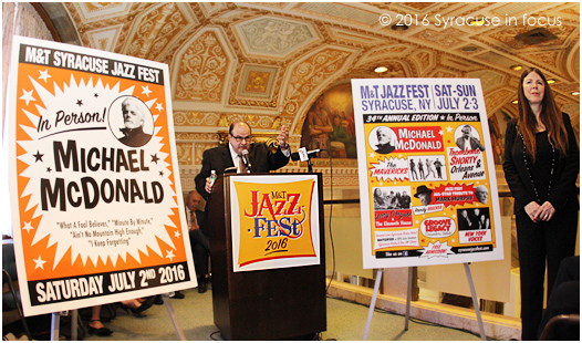 Syracuse Jazz Fest Producer Frank Malfitano announced the lineup for this summer's shows at M+T Bank this morning.