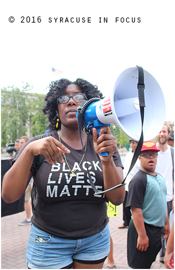 Activist Sequoia Kemp helped kick-off the march from Clinton Square