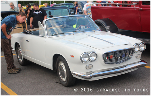 This 1964 Lancia Flavia caught the attention of many admirers at the Holiday Inn last night. This weekend the Syracuse Nationals are in town to celebrate vintage and unique automobiles.