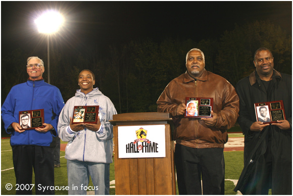 October 13-Legends--Corcoran High School recently inducted Al Marsh, Camille Murphy, John Cage and Kevin Hayden into the Hall of Fame. The induction ceremony took place at the Corcoran Athletic Complex.