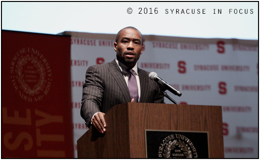 The Doctor is in: TV host, scholar, author and public intellectual Marc Lamont Hill gave the keynote for yesterdays Race in Our Communities Forum at Syracuse University.