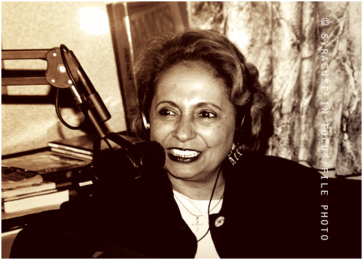 Cathy Hughes was given an honorary degree at Syracuse University in 2001. She appeared on Old School Sunday to talk about her career later that day (WPHR-FM).