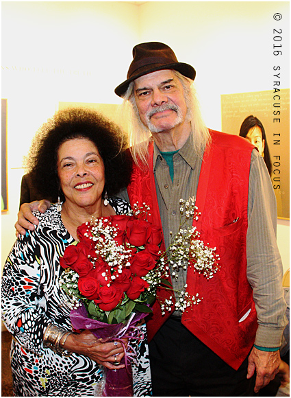 Literary siblings Jackie Warren-Moore and Walt Shepperd at Art Rage Gallery.