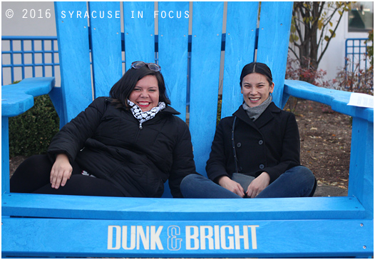 Isella Ramirez and Casey Wang, program managers from the Hester Street Collaborative in NYC visited Syracuse yesteday to give workshops. Before their talks they took a brief tour of the Brighton Street Corridor. They are pictured here outside Dunk & Bright Furniture.