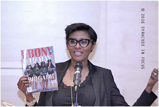 Veteran journalist Kierna Mayo visited Syracuse University's Newhouse School this year and talked about her provacative covers for Ebony Magazine.