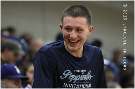 Tyler Sullivan at the Peppino's Tournament cheering on his old team.