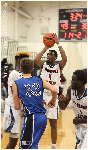 SAS shooting guard Symir Torrence went for 30 tonight (9 above his season average) as the Atoms won their first playoff game against Oswego.