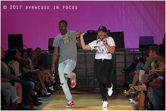 Fashion's Conscience hosts and SU students Majik and Kamey. Creative duo for a creative show.