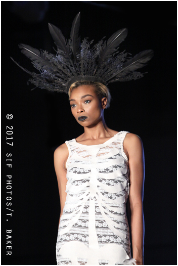 Model FreedomX always wears it well on the runway. Here she is repping Jennifer Lee Maas.