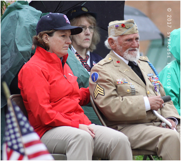 Mayor Miner and veteran Don Fida (2017 Eastwood Memorial Day Parade)