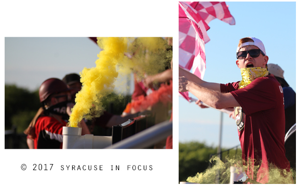 This week the yellow smoke and red checkered flag signaled victory for Syracuse FC.