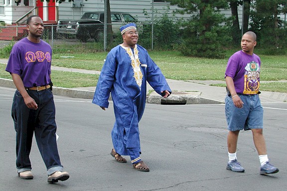 Juneteenth Parade from the early 2000s. George Kilpatrick (center) as the Grand Marshall