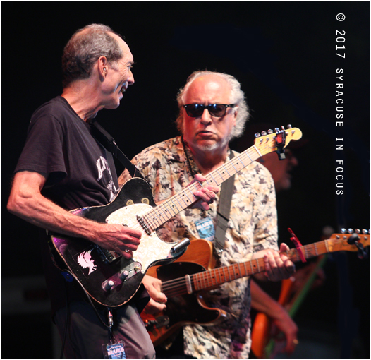 The latest stop on the blues highway for the Nighthawks included a show for the New York State Blues Festival in Clinton Square. Here Paul Bell and guest Bob Margolin chop it up on a Chuck Berry tune.