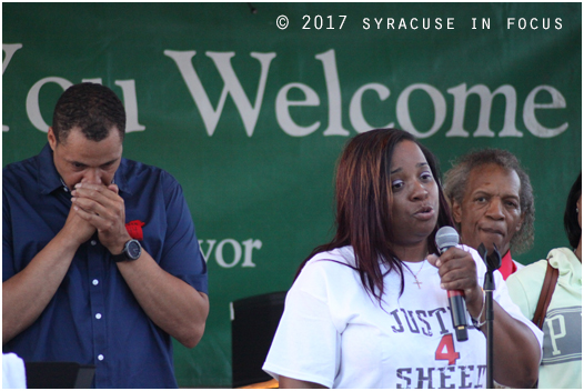 Rasheada Caldwell, mother of recent gun violence victim Rasheed Baker, spoke at an event for Parks & Recreation on Friday.