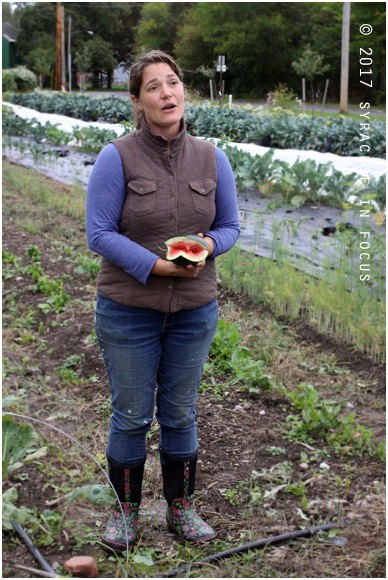 Jessi Lyons, urban farm coordinator at Brady Farm, gave a tour of the facilities for Farm Fest 2017.