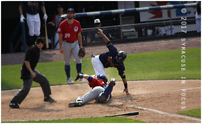 The Chiefs and catcher Jhonatan Solano came within a few seconds of taking the last game of the season against the Buffalo Bison to extra innings. Despite the strong finish and robust crowd, and the Salt Potato uniforms, the Chiefs lost 3-2.