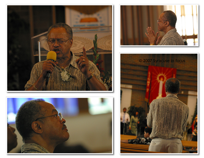 June 17--Cornelius Watson of Rochester, father of four and a grandfather, spent his Father's Day visiting Eternal Hope Worship Church in Syracuse. Mr. Watson shared with the congregation words of wisdom he learned from his father, George Watson, Sr.